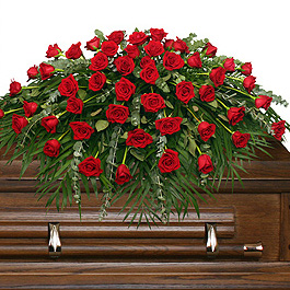 Majestic Red Casket Spray